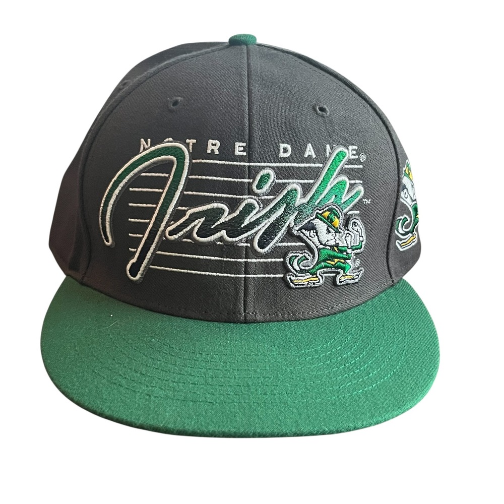 47 Brand Notre Dame Fighting Irish Snapback Hat Mens Leprechaun Wool‎ Blend Cap